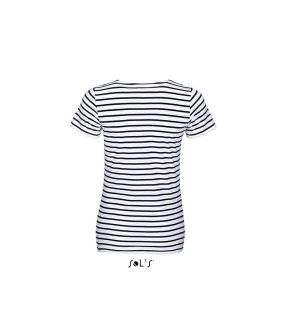 Dámské tričko(SOL’S MILES WOMEN)>bílá / modrá (navy)>XS