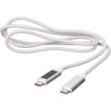 Nylonový nabíjecí kabel 65W, 2xUSB-C > bílá