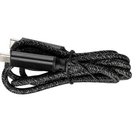 Nylonový nabíjecí kabel 65W, 2xUSB-C > bílá