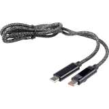 Nylonový nabíjecí kabel 65W, 2xUSB-C > bílá