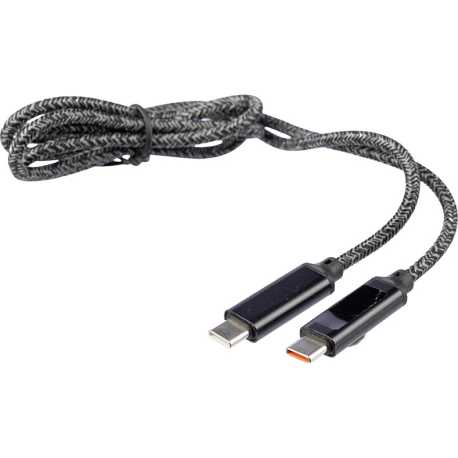 Nylonový nabíjecí kabel 65W, 2xUSB-C > bílá
