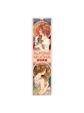 Nástěnný kalendář (Alfons Mucha - vázanka 2026) - 12 x 48 cm