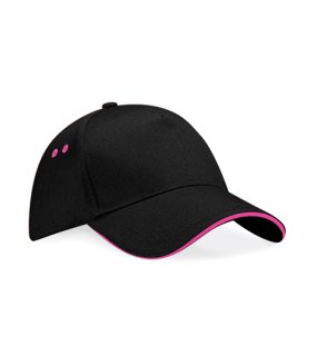 5 panelová unisex kšiltovka(BF Ultimate 5 Panel Cap - Sandwich Peak)>černá/růžová(fuchsie)