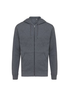 Mikina na zip s kapucí Iqoniq Abisko z recykl. bavlny > šedá (anthracite heather) > S