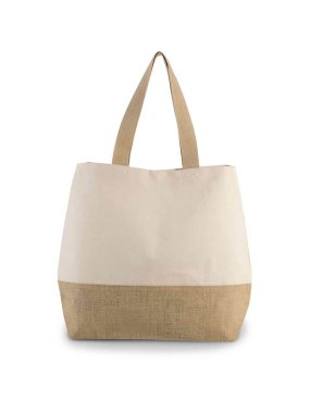 Nákupní video (Kimood CANVAS & JUTE HOLD-ALL SHOPPER BAG) > přírodní