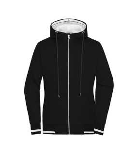 Dámská mikina(JN Ladies Club Sweat Jacket)>černá / bílá>M