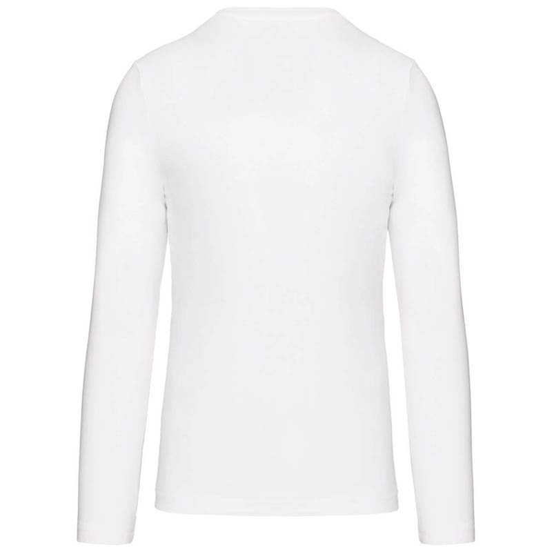 Pánské tričko(Kariban Mens Long Sleeve V-Neck T-Shirt)>bílá>L