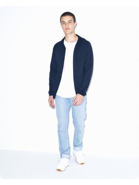 Pánská mikina (AMERICAN APPAREL UNISEX CALIFORNIA FLEECE ZIP HOODED SWEATSHIRT)>černá>XL