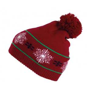 Zimní čepice (BEANIE WITH CHRISTMAS PATTERNS) > červená (cherry)