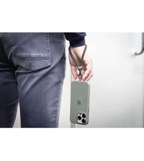 Lanyard na mobil s nabíjecím kabelem 60W > šedá (gun metal)