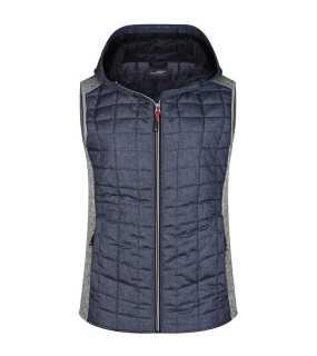 Dámská vesta(JN Ladies Knitted Hybrid Vest)>šedá (light melange) / šedá (Anthra melange)>L