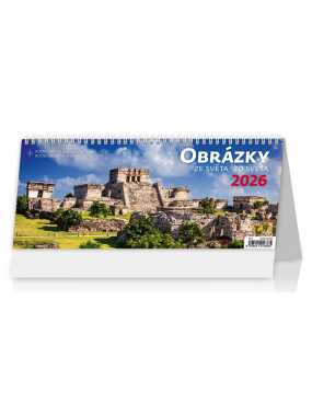 Stolní kalendář (Obrázky ze světa 2026) - 32,1 x 16,9 cm