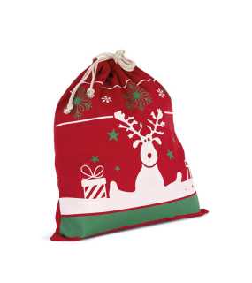 Kapsa se šňůrkami (DRAWSTRING BAG WITH CHRISTMAS PATTERNS) > modrá (night navy)