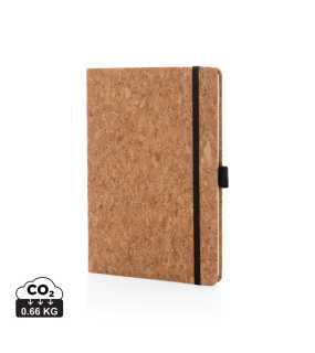 Korkový poznámkový blok A5 s tvrdou vazbou, hnědá