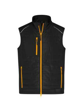 Pánská vesta (JN Mens Hybrid Vest)>černá / oranžová (neon)>3XL