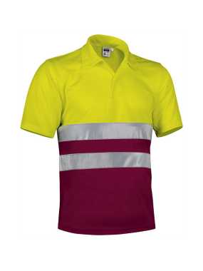 Pánská polokošile (BUILD) > žlutá (neon) / červená (mahogany garnet) > 3XL