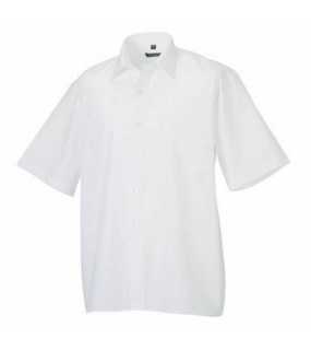 Pánská košile (Short Sleeve PolyCotton Easy Care Poplin RUSSELL)>bílá>XL
