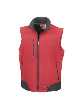 Unisex vesta (RESULT SOFT SHELL BODYWARMER)>červená / černá>S