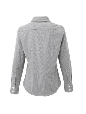 Dámská košile (PREMIER LADIES 'MICROCHECK LONG SLEEVE COTTON SHIRT)>černá / bílá>M
