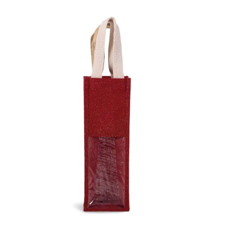 Taška (KIMOOD JUTE BOTTLE BAG) > červená (cherry) / zlatá