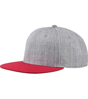 6 panelová kšiltovka> šedá (melange) / červená