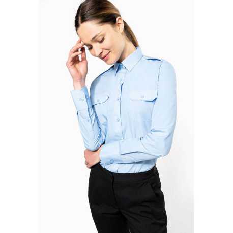 Dámská košile (Kariban "LADIES 'LOMNG SLEEVE PILOT SHIRT")>bílá>XL