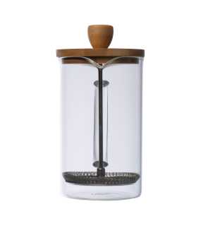 Skleněný kávovar nebo čajník s bambusovým víkem > translator