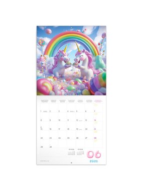 Nástěnný kalendář (Veselé jednorožci 2026) - 30 x 30 x 1 cm
