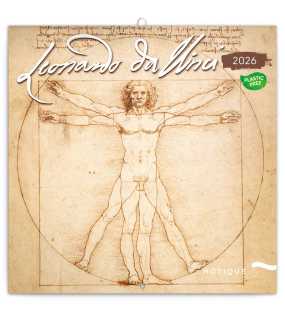 Nástěnný kalendář (Leonardo da Vinci 2026) - 30 x 30 x 1 cm