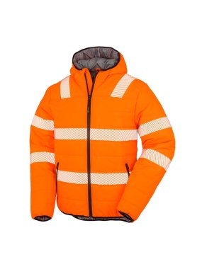 Reflexní bunda(RESULT Genuine Recycled Safe-Guard Ripstop Padded Jacket)>oranžová(flo)>4XL