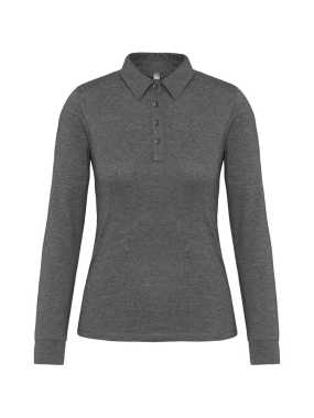 Dámská polokošile (Kariban LADIES' LONG SLEEVE JERSEY POLO SHIRT) > šedá (heather) > M