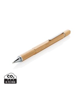 Multifunkční pero 5 v 1 z bambusu > hnědá
