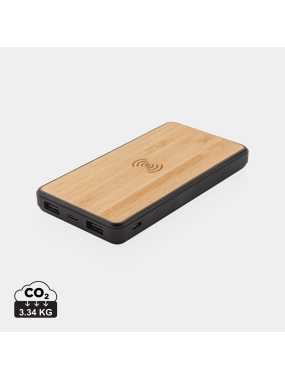 Bezdrátová powerbanka 8 000 mAh z FSC bambusu a RCS Rplastu > hnědá