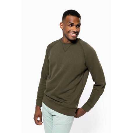 Pánská mikina (KARIBAN MEN'S CREW NECK RAGLAN SLEEVESWEAT)>červená (wine heather)>S