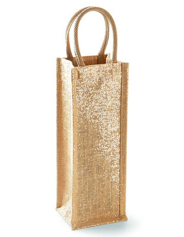 Brašna na víno (WM Shimmer Jute Bottle Bag) > žlutá (natural)