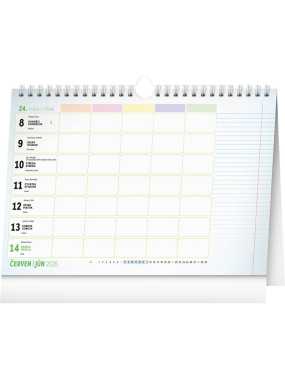 Nástěnný kalendář (Týdenní rodinný plánovací s háčkem CZ/SK 2026) - 30 x 21 x 1 cm