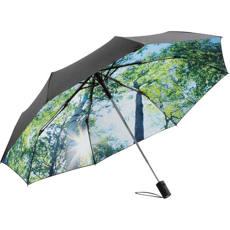 Skládací deštník (FARE AC mini umbrella -Nature) > černá / design (forrest)
