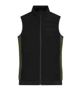 Dámská vesta (JN Ladies' Padded Hybrid Vest) > černá/zelená (olive melange) > L