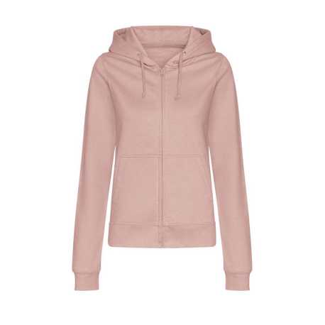 Dámská mikina (Just Hoods WOMEN'S COLLEGE ZOODIE) > růžová (dusty) > 2XL