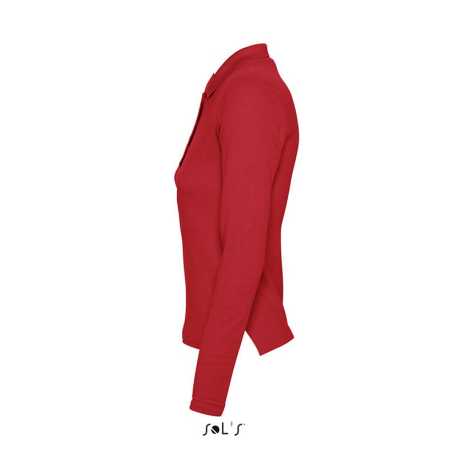 Dámská polokošile(SOLS PODIUM WOMENS LONG SLEEVE PIQUE POLO SHIRT)>červená>L