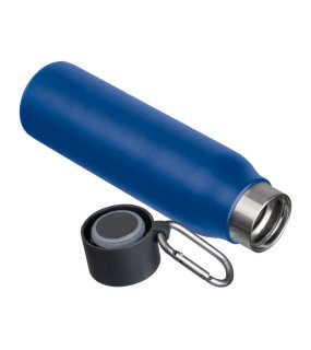 Dvoustěnná láhev s karabinou, 600 ml > modrá