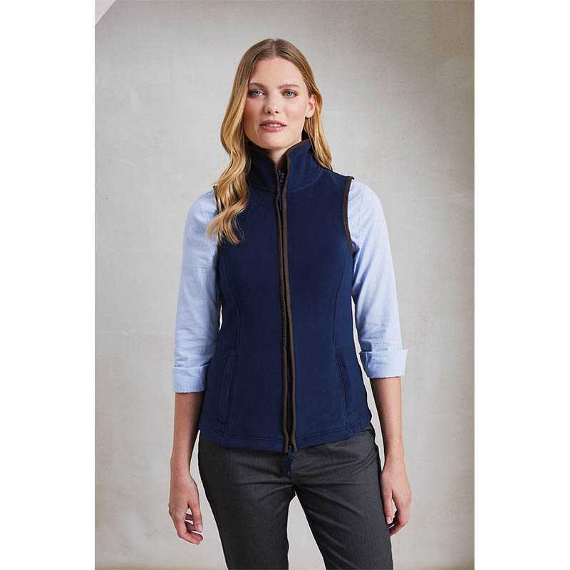 Dámská vesta (Premier WOMEN'S 'ARTISAN' FLEECE GILET) > modrá (navy) / hnědá > XL