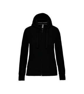 Dámská mikina (Kariban "LADIES 'HOODED FULL ZIP SWEATSHIRT")>černá>M