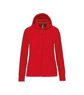 Dámská mikina (Kariban "LADIES 'HOODED FULL ZIP SWEATSHIRT")>červená>2XL