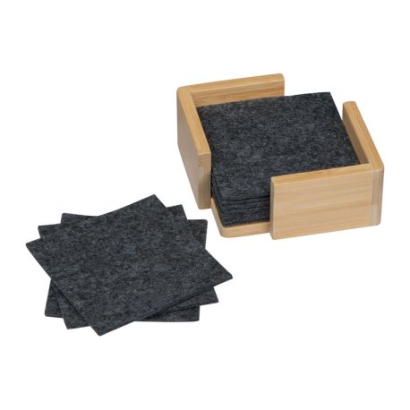 15 plstěných podložek v bambusovém stojanu > šedá (anthracite)