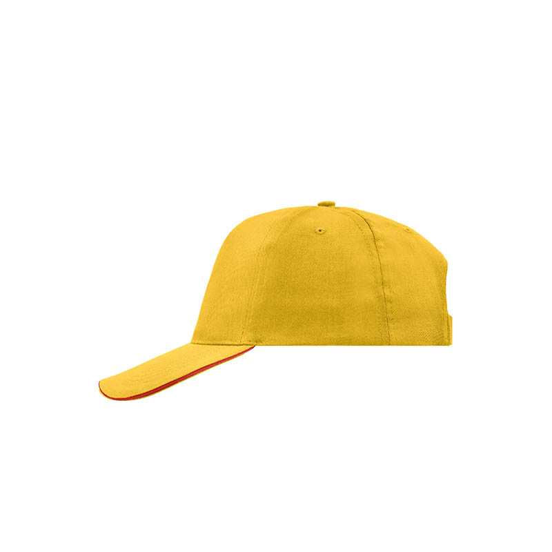 5 panelová kšiltovka (MB 5 Panel Promo Cap)>žlutá (gold) / červená
