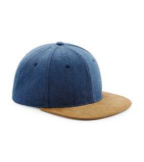 Unisex kšiltovka (Beechfield Suede Peak Snapback) > modrá (denim blue)