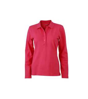 Dámská polokošile (JN Ladies' Elastic Polo Long-Sleeved)>růžová>M
