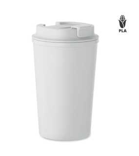 Dvoustěnná sklenice z PLA 350 ml > bílá