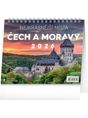 Stolní kalendář Nejkrásnější místa Čech a Moravy 2026, 16,5 x 13 cm